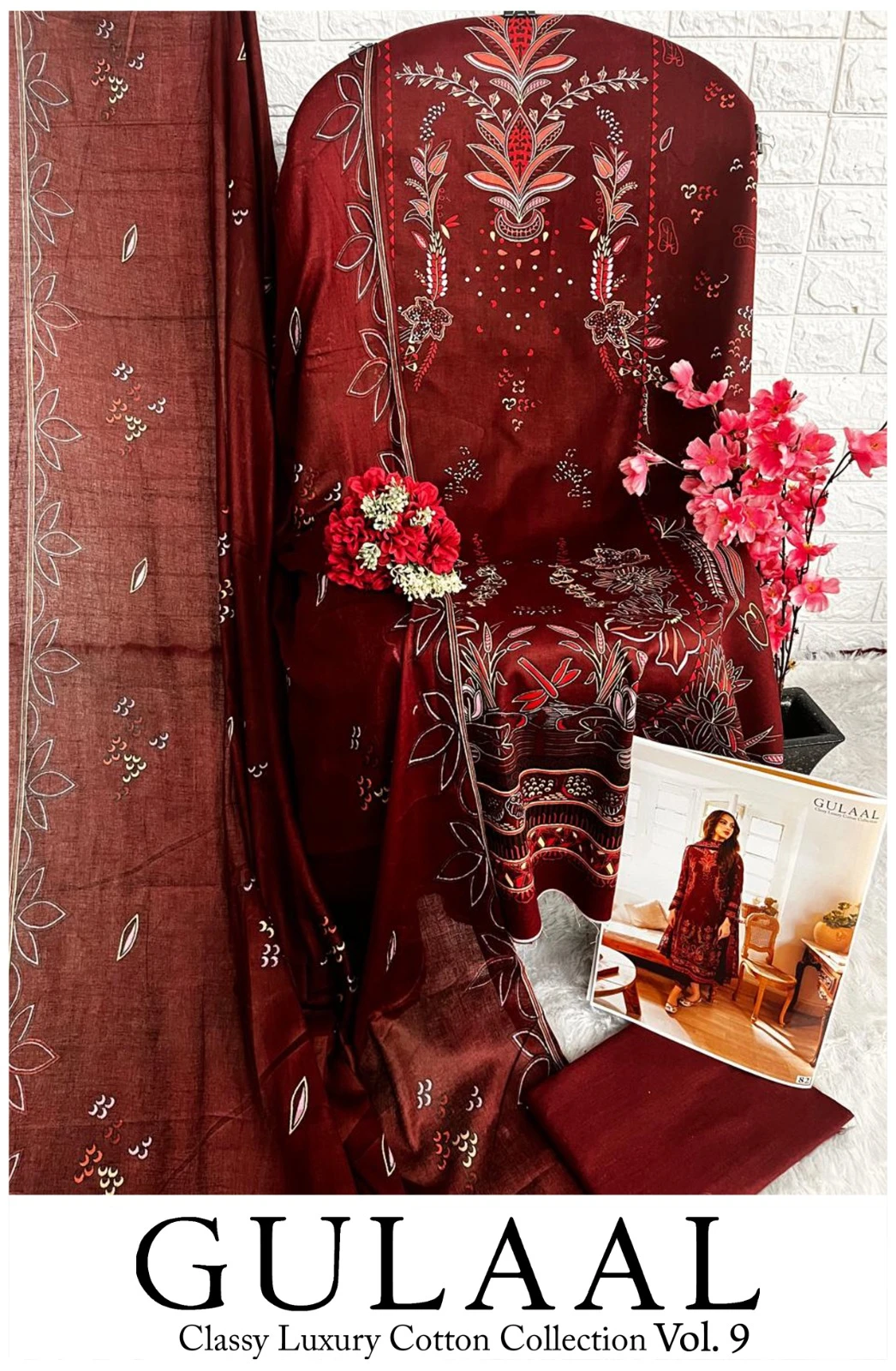 Gulaal Classy Luxury Cotton Collection Vol 9 Pure Cotton Wholesale Pakistani Salwar Suit Catalog — Wholesale Salwar Suits, MPA wholesale from Surat — view 2